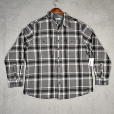 Sonoma Goods For Life Jacket Men XL Gray Plaid Overshirt Heavyweight Classic NWT