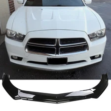 For 11-14 Dodge Charger Glossy Black Front Bumper Lip Spoiler Splitter Body Kit