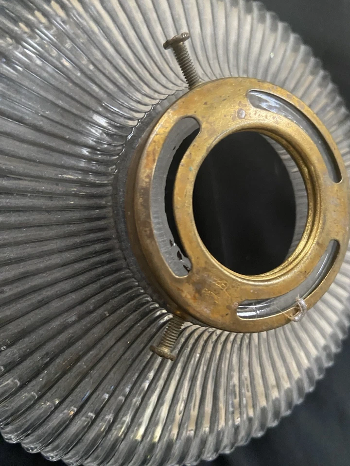 Art Deco Clear Glass 7” Ceiling Light Cover Vintage - Image 3 of 4