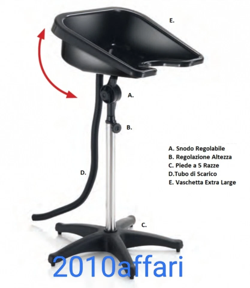 Lave-Tête Portable Réglable Et Pliable Avec Tuyau D'Évacuation Professionnel - Photo 1/4