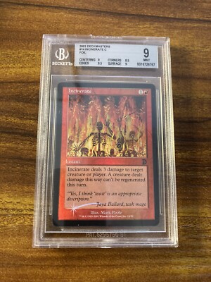 MTG✨INCINERATE FOIL✨Deckmasters BGS 9 MINT Common INSTANT 2001