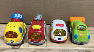 4 Vtech Go Go Smart Wheels Interactive Vehicles  Fire Ambulance Race Car Cement