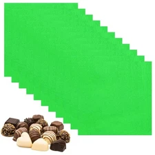 100 Pcs Candy Foil Wrapper, 4.7 x 4.7" Chocolate Wrapper, Green (Orange Peel)
