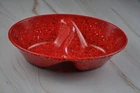 Zak Designs melamine confetti RED Divided Serving Bowl hard to find