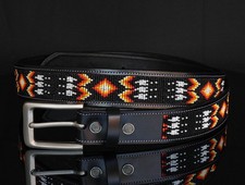 Unisex 1.3 Inch Beaded Belt Customized Gift, Leather Belt.