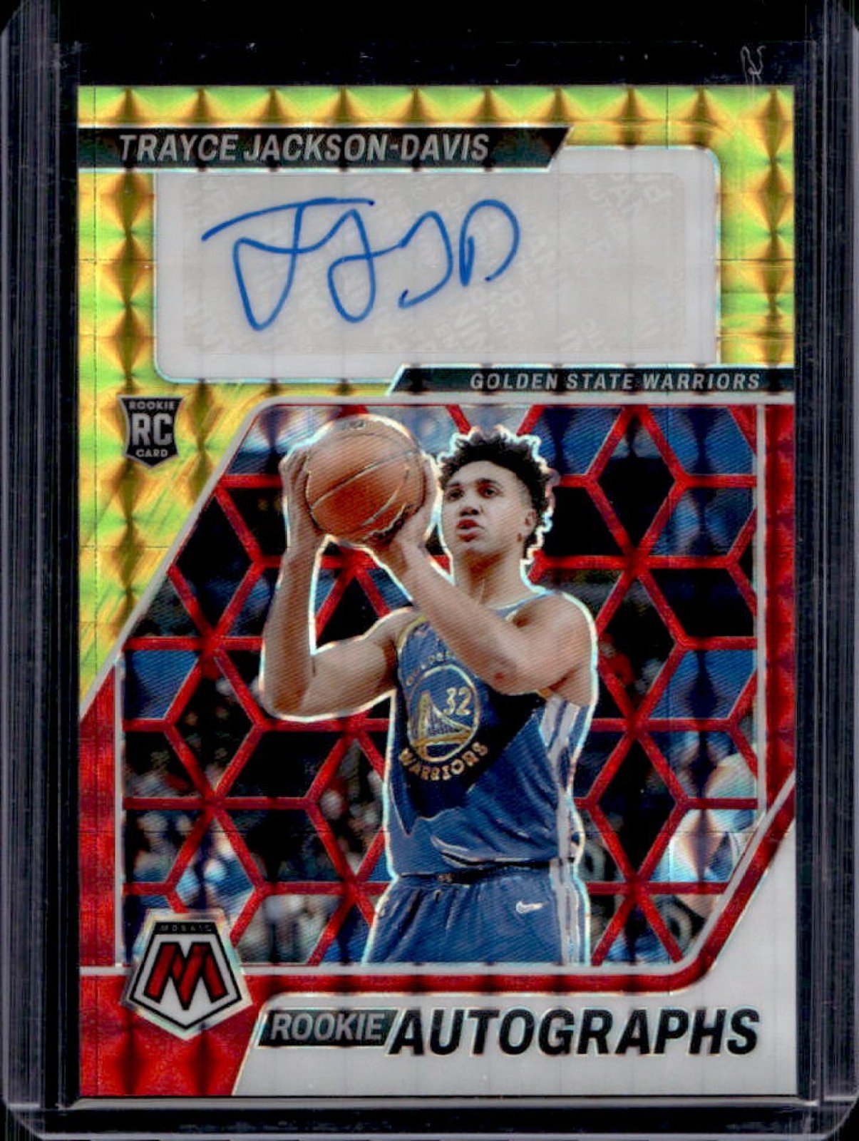 2023-24 Mosaic Trayce Jackson-Davis Rookie Auto RC Choice #RA-TJD Warriors