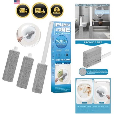 3 Packs Pumice Cleaning Stone with Extra Long Handle, Pumice Stone for Toilet...