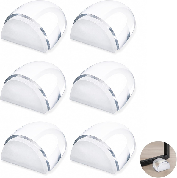 6 StüCk TüRstopper Boden Selbstklebend Ohne Bohren FüR Alle HartböDen, Transpare-image