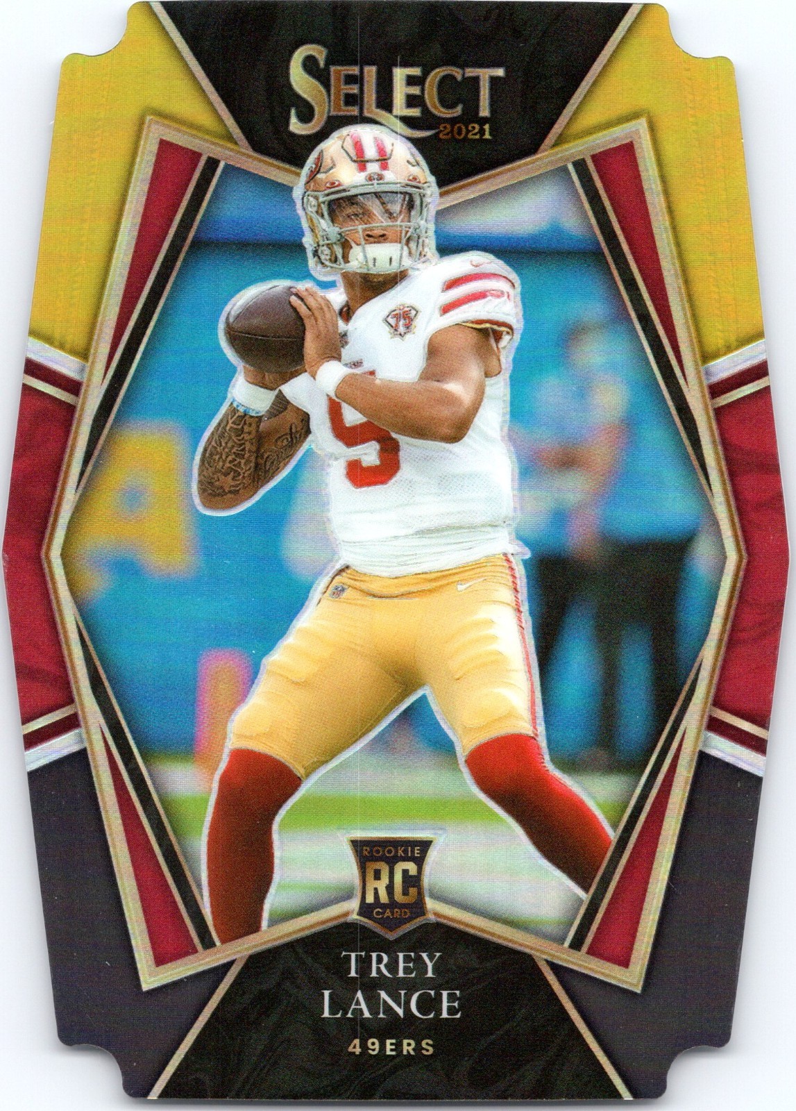 2021 Select #145 Trey Lance RC BLACK & GOLD PRIZM DieCut 49ers Rookie Card
