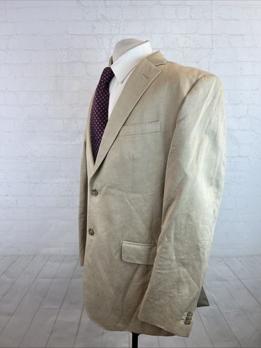 SPRING/SUMMER Banana Republic Men's Beige Cotton Linen Blend Blazer 44R $395 - Picture 3 of 11