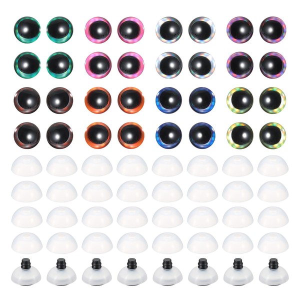 16Mm Sicherheitsaugen In Mondform 48Stk Bunte Sicherheitsaugen HäKeln 8 Farben-image