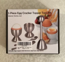 5-Piece Egg Cracker Topper Tool Set - NEW
