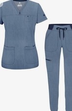 Adar Xs Scrubs Set Denim Heather Navy