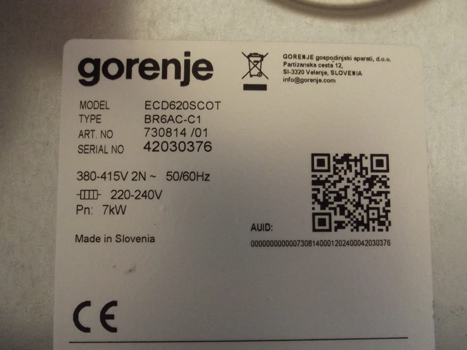 Gorenje BR6AC-C1 ECD620SCOT 2 Year Warranty Ceramic Hob P950 - Image 3 of 4