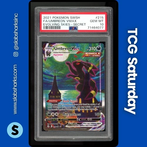 2021 POKEMON SWORD & SHIELD EVOLVING SKIES #215/203 UMBREON SECRET VMAX PSA 10
