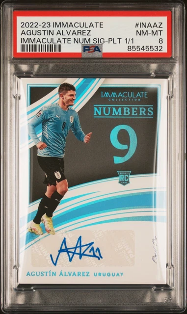 2022-23 Agustin Alvarez Panini Immaculate Platinum Autographed Rookie 1/1 PSA 8