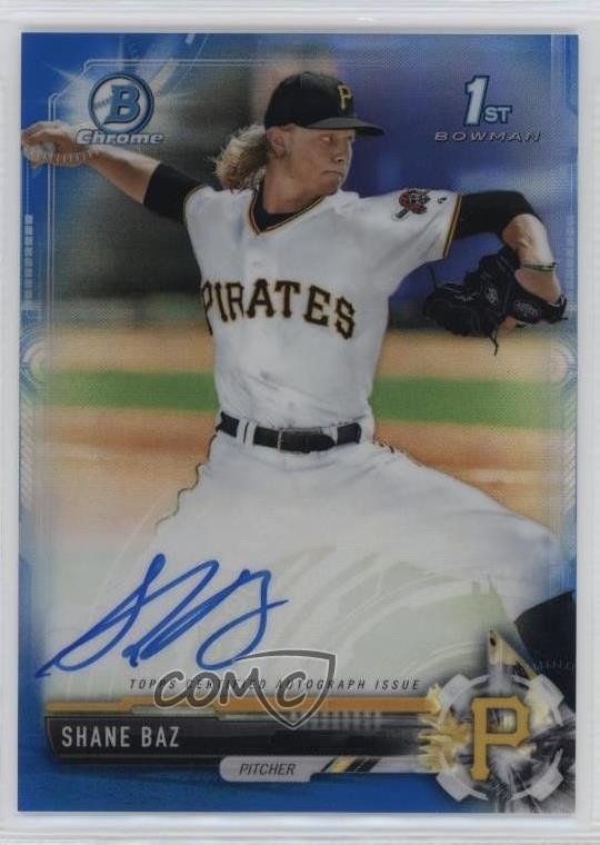 2017 Bowman Draft Chrome Pick Blue Refractor 91/150 Shane Baz #CDA-SB Auto 2a9