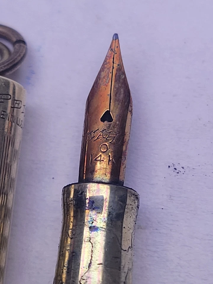 Caneta-tinteiro pingente folheada a ouro Wahl com 14k nova na caixa - Imagem 2 de 4