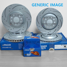 FOR KIA SERENTO 2.2 CRDi MK3 PAGID DRILLED & GROOVED BRAKE DISCS & BRAKE PADS