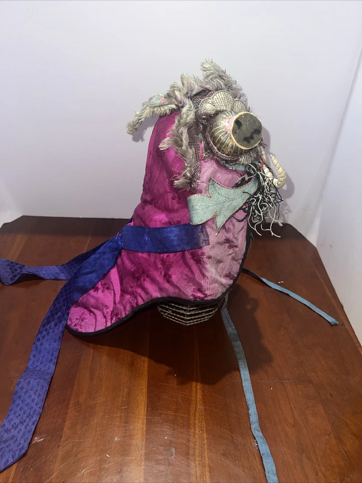 Antique Chinese Silk Embroidered Dragon,Child’s Festival Hat Ornate Handmade  - Image 3 of 4