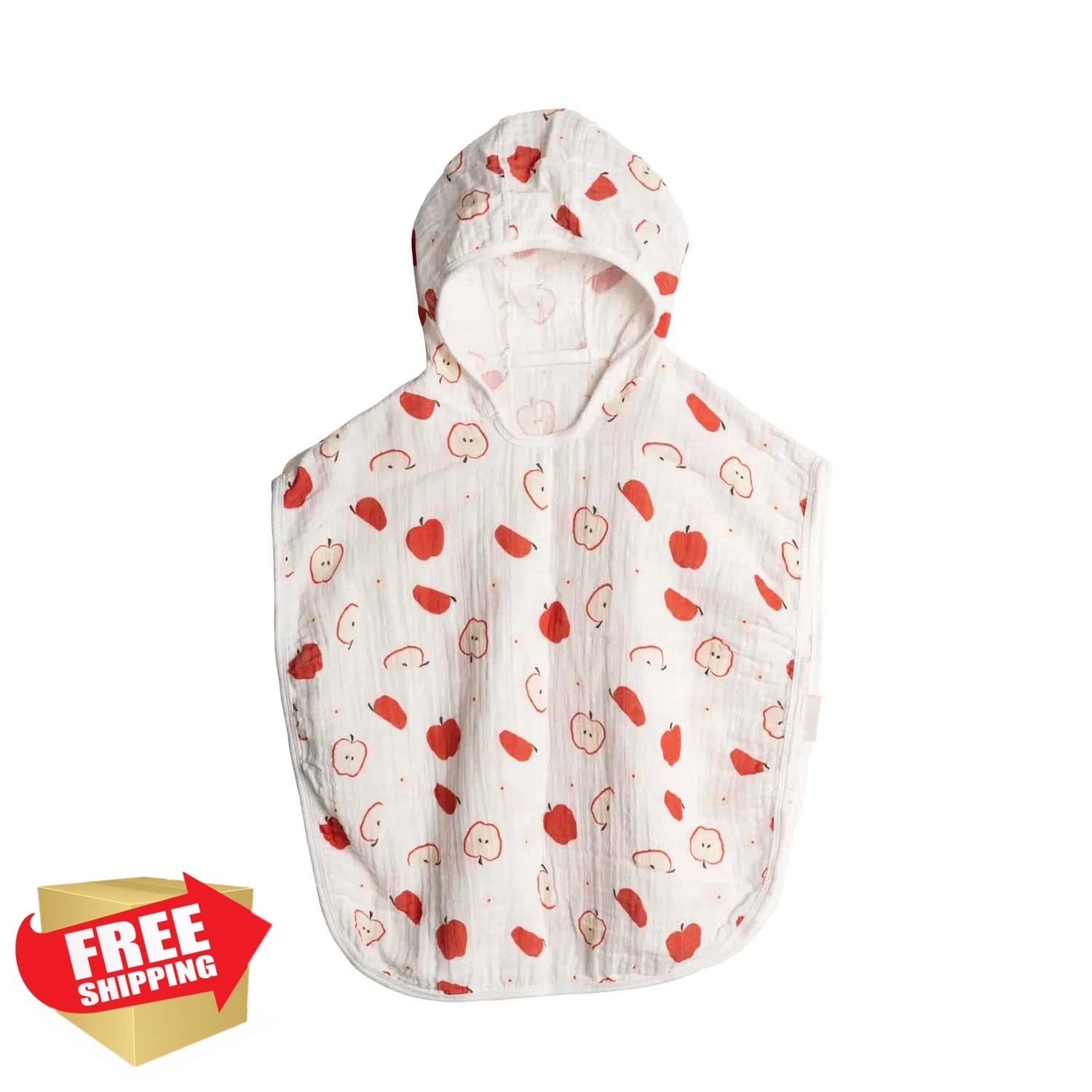 BEBELOP Cotton Muslin Baby Bath Poncho Hooded Towel Apple
Opens in a new window or tab