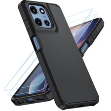 for Moto G 2026/2025 Case,Moto G Play 2026 Case with 2 HD Screen Black