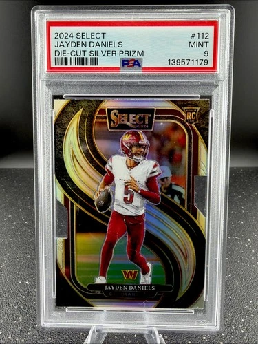 2024 Panini Select #217 Jayden Daniels Die-Cut Silver Prizm PSA 9 Commanders