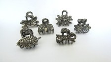 Small dark silver metal hair claw clip with crystals stocking stuffer gifts