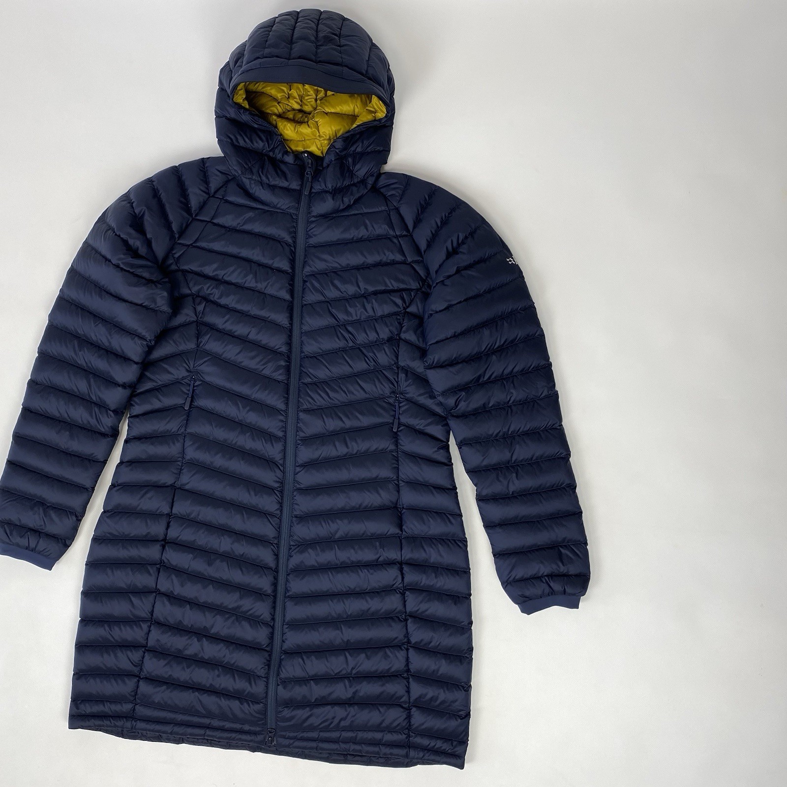 Rab Microlight Parka Jacket Women QDA-77 Navy Pertex Nikwax Puffer Down UK14 L image 3