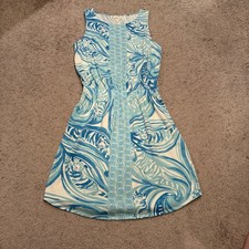 Lilly Pulitzer Windward Dress Resort White Sea Ruffles Engineered Womens Size XS