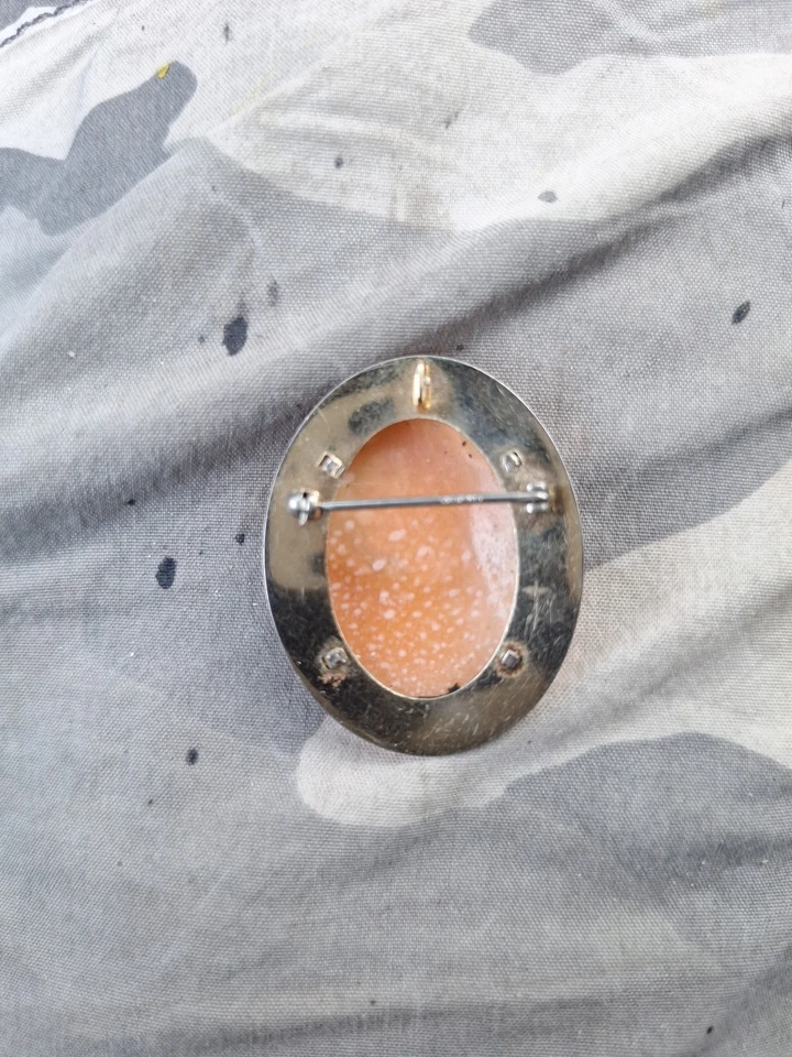 Broche y colgante vintage antiguo tallado a mano camafeo mujer victoriana Foto 2 de 2