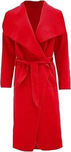 Womens Italian Long Trench Coat Open Front Duster Maxi Longline Jacket CasualFit - Picture 51 of 70
