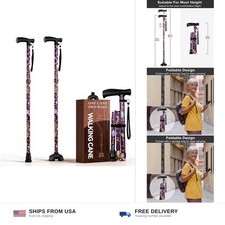 Floral Canes for Women Folding Cane for Stability with Non-Slip Base, Adjusta...