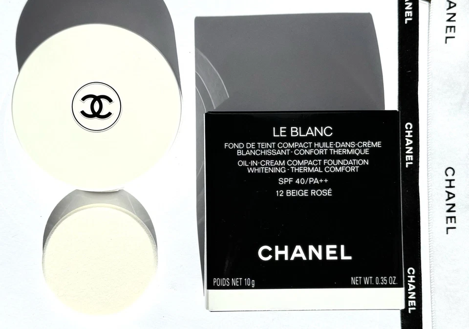 Chanel Le Blanc Oil-in-Cream Compact Foundation Whitening No. 12 Beige Rose 10g - image 1 of 3