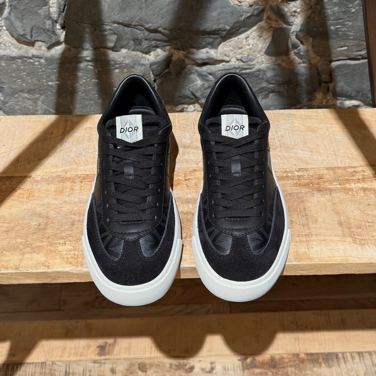 Dior Black CD Diamond Logo B101 Low Top Sneakers - 41 IT - 8US | eBay