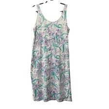 Victoria's Secret Nightgown Sleep Shirt White Floral Gold Label Cotton Small