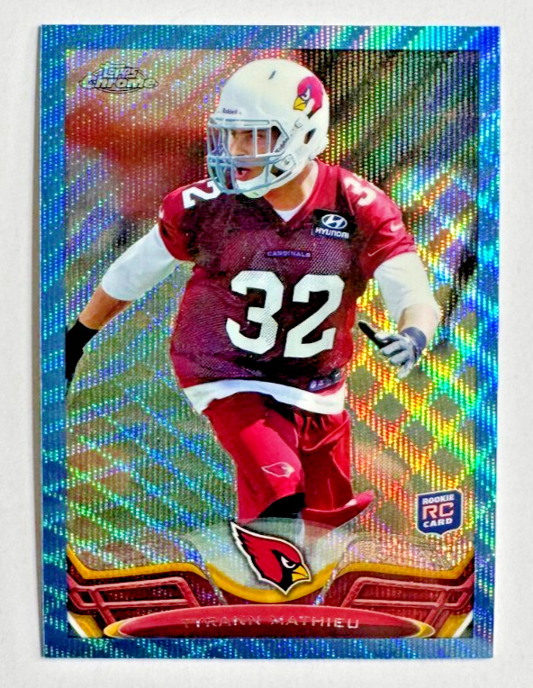 Tyrann Mathieu 2013 Topps Chrome BLUE WAVE REFRACTOR RC ROOKIE #4 Cardinals