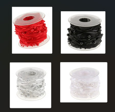 Pearl  Bead Organza Ribbon Trims, 11 yards