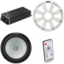Kicker Marine KPX500.1 Powersports Amp  12" Free Air 2 Ohm  White Grill  S...