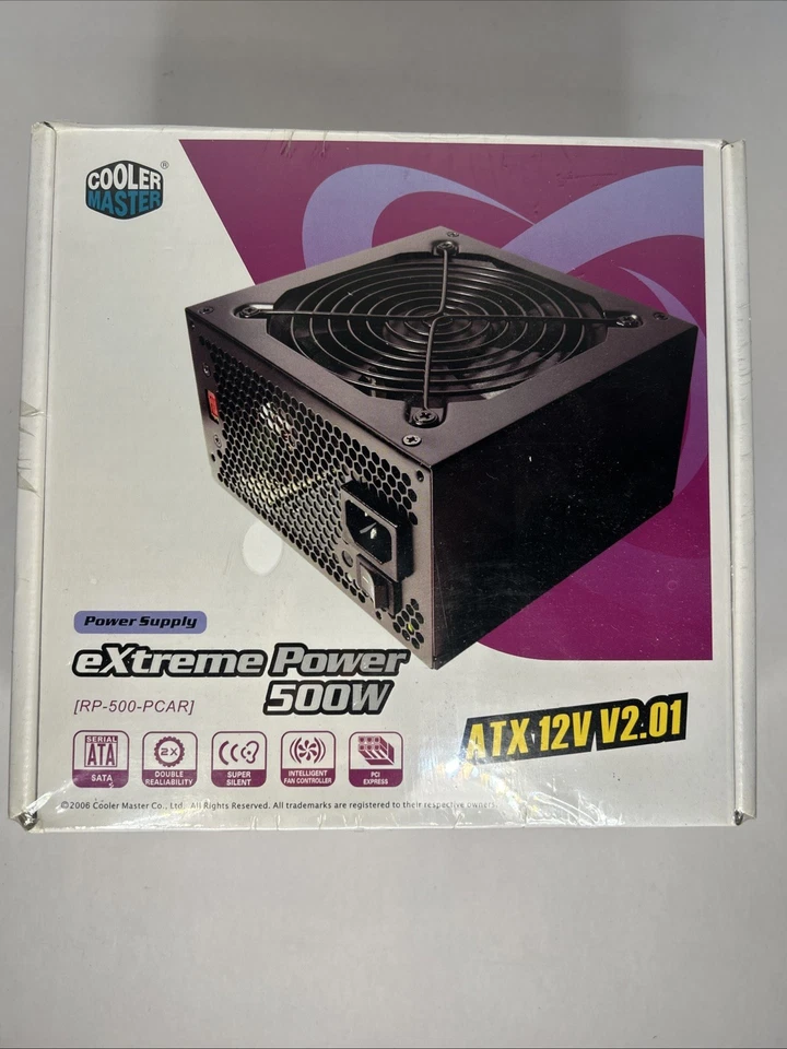 NEW Cooler Master eXtreme Power 500W Power Supply RP-500-PCAR  - ATX 12V V2.01 - Image 2 of 4