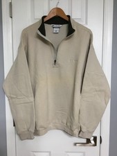 Columbia Men's 1/4 Zip Sweatshirt Pullover Sweater w/Pockets Beige size XL