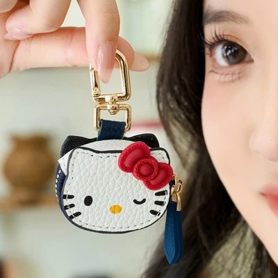 Sanrio Hello Kitty Key Chain Cute Leather Bag Charm Pendant Accessory
