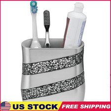 Resin Bathroom Toothbrush Holder Space Saving Durable Design Family Organizer US