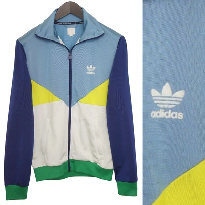 Hommes adidas Originaux Sweat Fermeture Éclair Polyester Bleu Sport Casual S - Photo 1/4