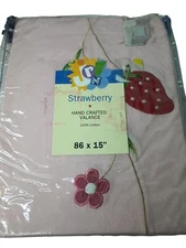 New Linens N Things Window Valance Strawberry Pink 86" x 15" Open Cotton