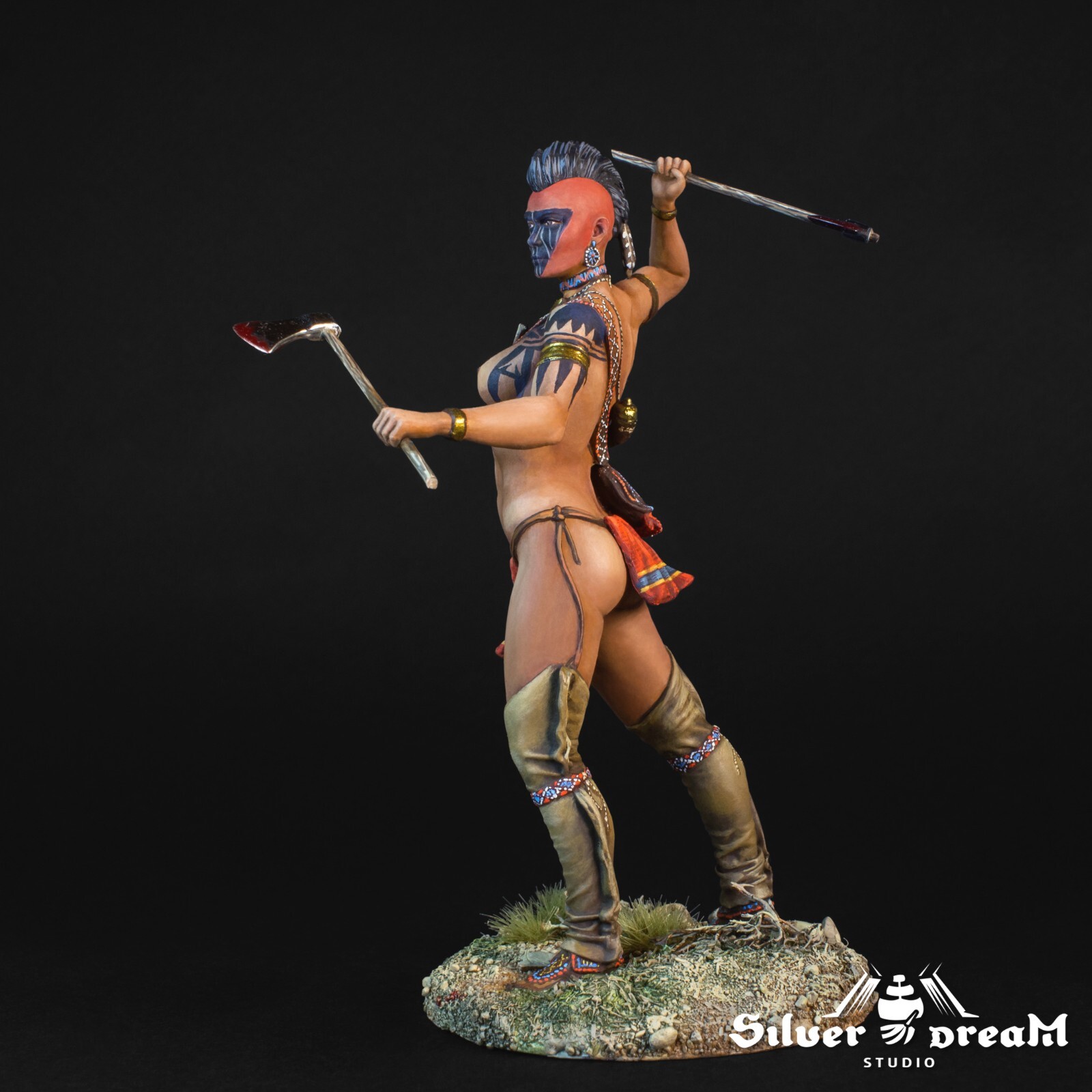 Tin soldier Museum (TOP) Worlds Of Fantasy Iroquois woman warrior Eritic (18+)