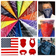 Mens Women Paisley Bandana Cotton Face Mask Headwear Wrap Cover Bandanas Scarf
