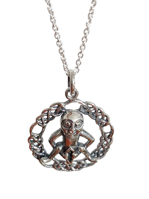 Collier Pendentif Sheela Na Gig Argent 925 - Déesse Fertilité - 46 Cm - Neuf Avec Boîte