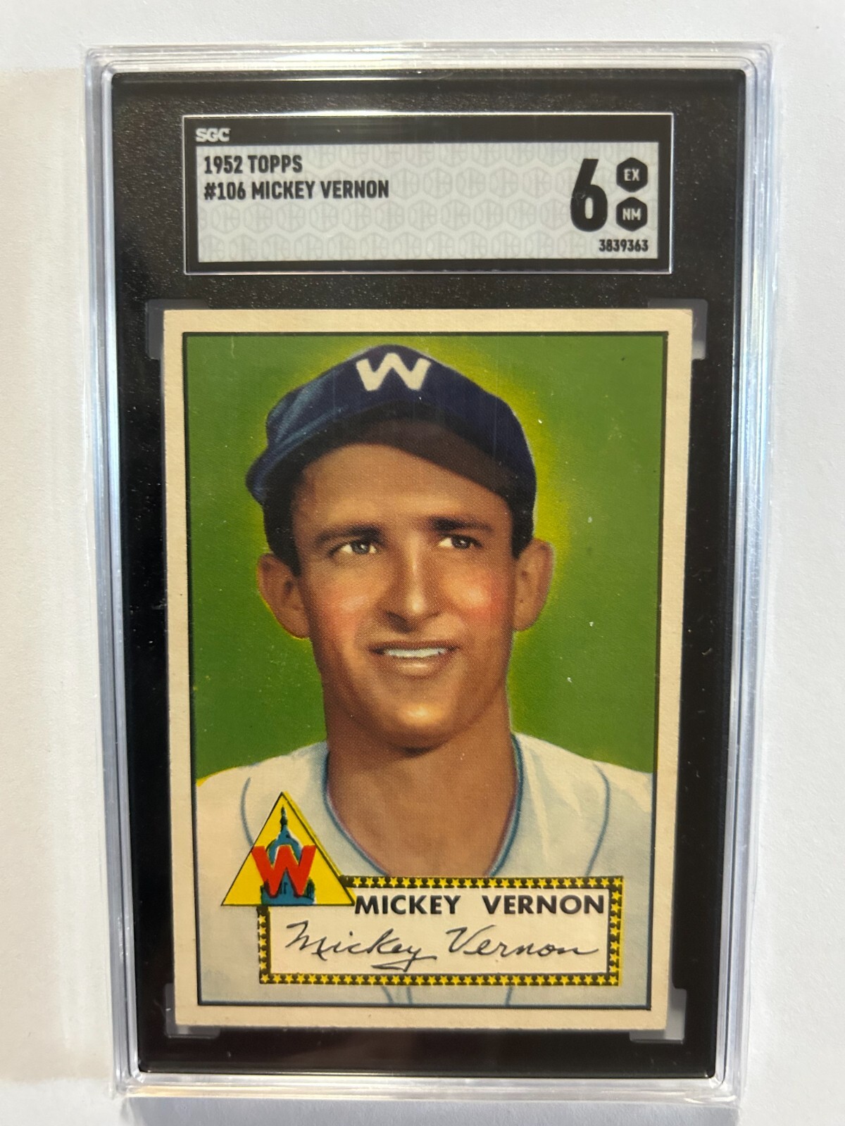 1952 Topps #106 Mickey Vernon SGC6