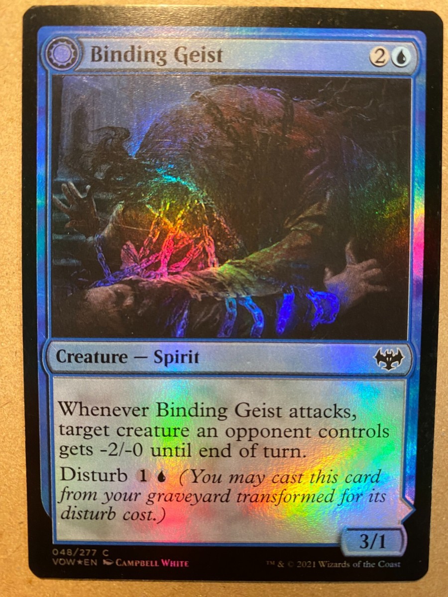 MTG 1x FOIL Binding Geist Innistrad: Crimson Vow Magic the Gathering Card  x1 NM